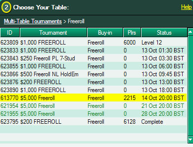 poker freerolls