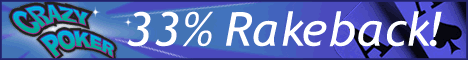 Crazy Poker 33% Rakeback